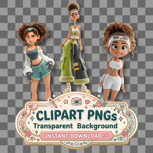 Athlete Character Clipart Pngs