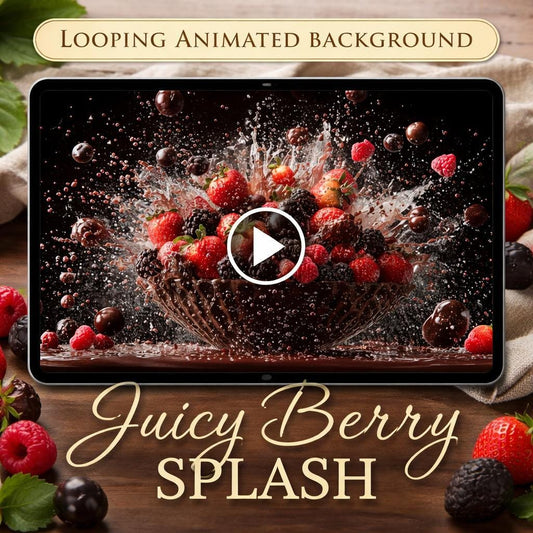 Chocolate Berry Splash Animated Background | Seamless Loop Video | Food & Drink Video Backdrop for Ads, Social, Menus