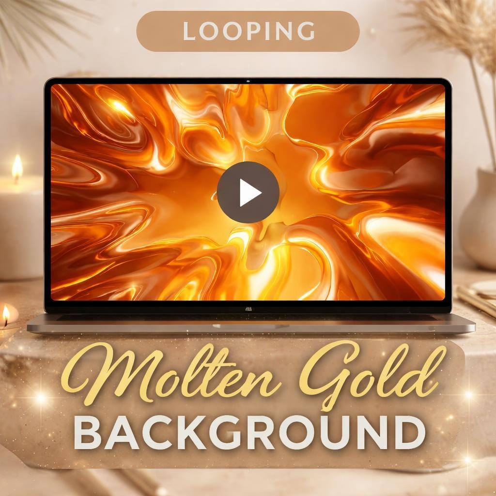 Golden Liquid Abstract Loop Video | Seamless animated background | Golden video background for VJ, events, and motion design