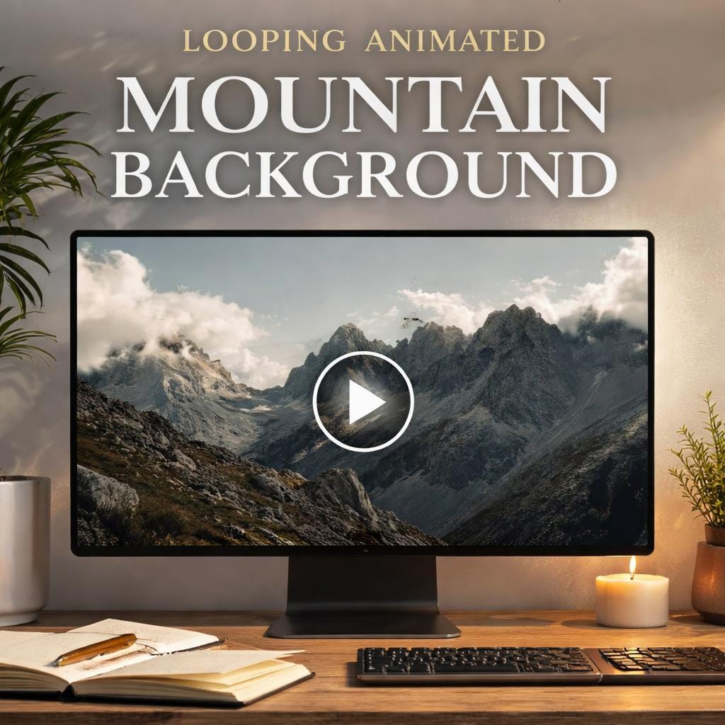 Alpine mountain background loop | Scenic cloud sky video, nature aesthetic | Animated backdrop for videos, streams, slideshows