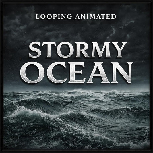 Ocean Storm Lightning Loop Video | Sea waves background, rain and thunder, stormy ocean | VJ loops, streaming, overlays