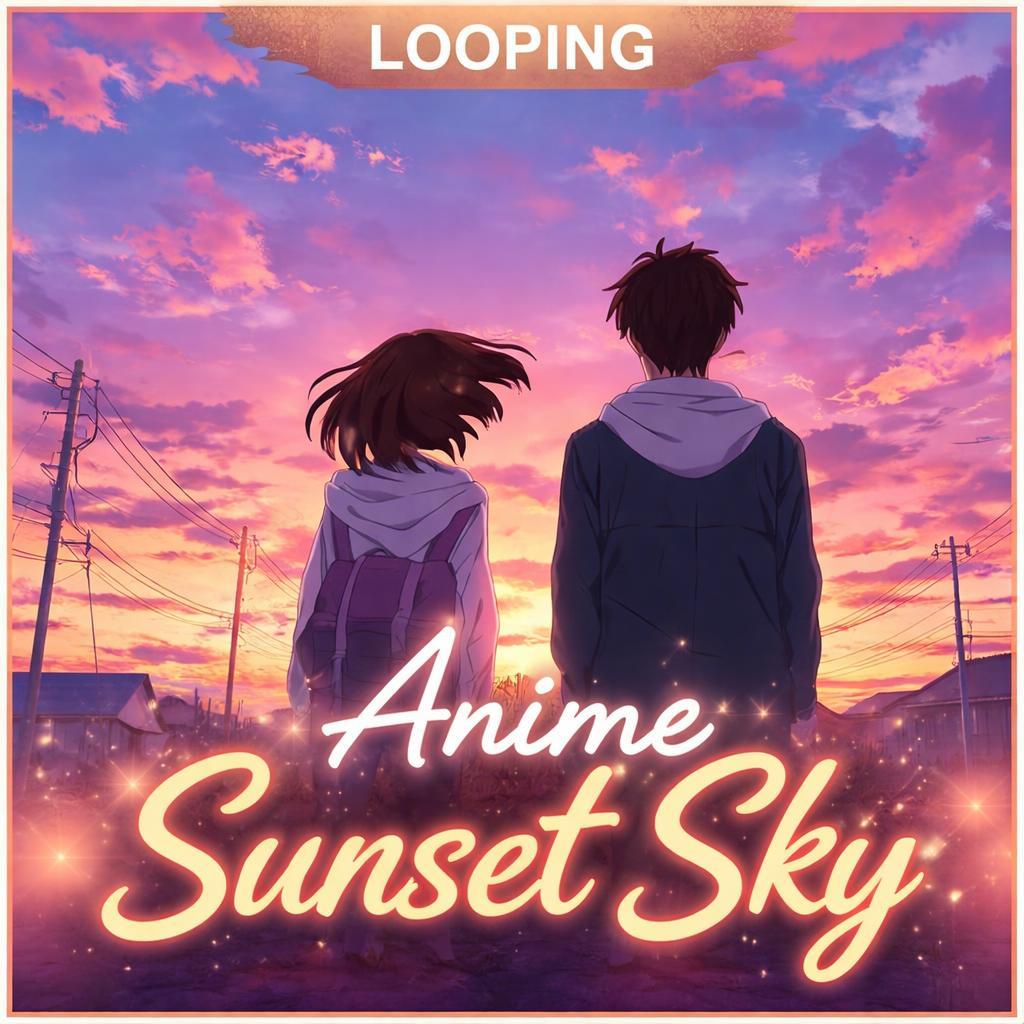 Anime Sunset Loop Background | Aesthetic Animated Video, Lofi Cozy Ambience | Anime Video for Stream, YouTube, Study