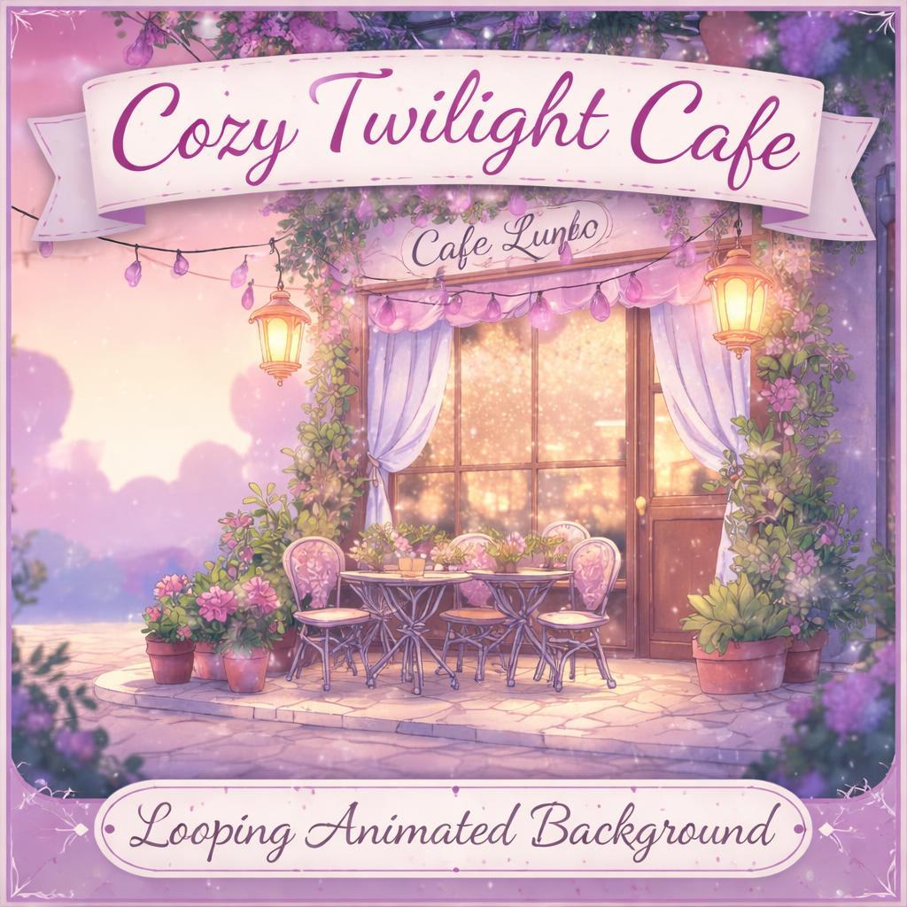 Cozy Paris Cafe Loop Animation | Anime & Kawaii lofi ambience | animated background video for streaming, study, relaxing