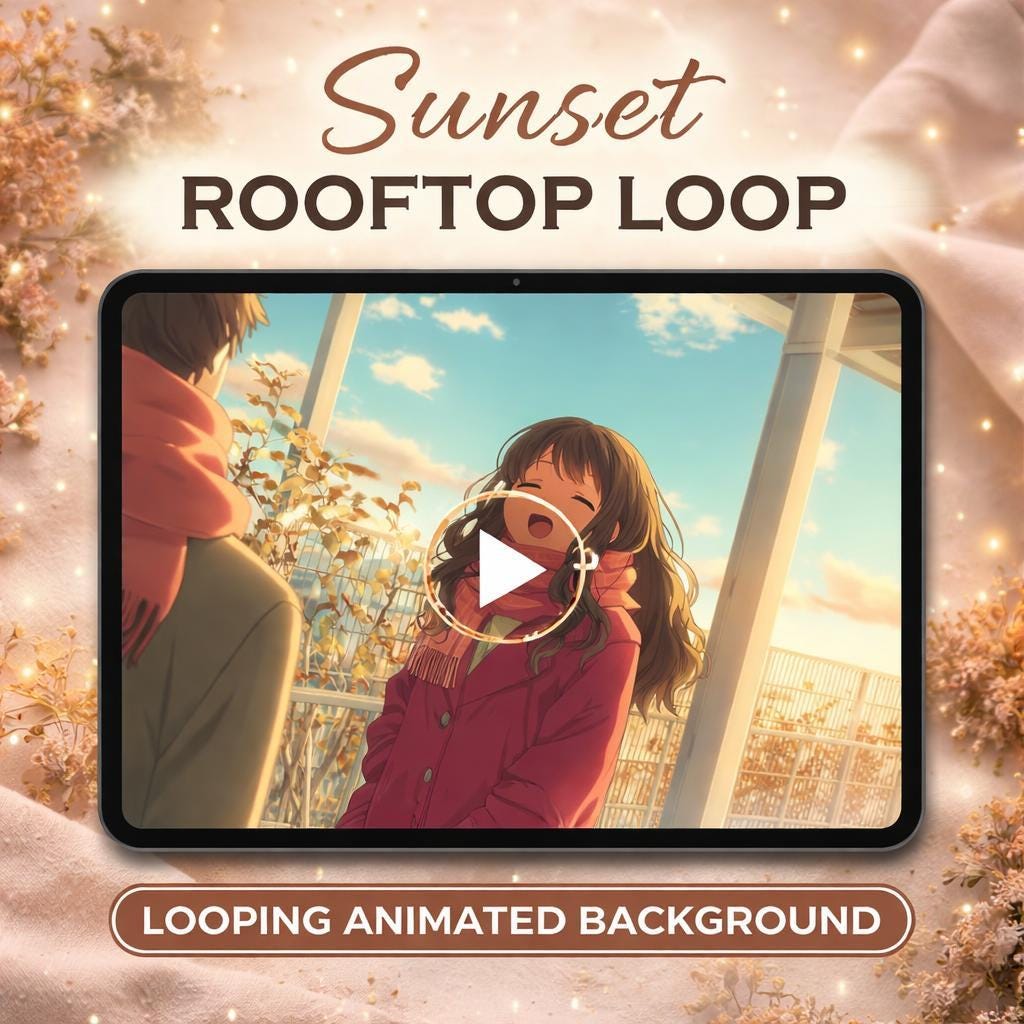 Anime Winter Girl Loop Video | Cozy snow animated background, kawaii anime loop | Stream, VTuber, YouTube, wallpaper, ambience