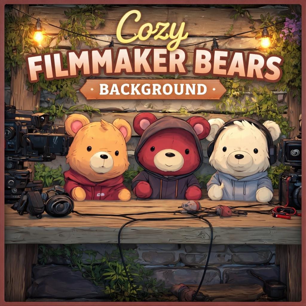 Animated Background Loop | Cute Teddy Podcast Studio | Kawaii Seamless Video for Streaming, YouTube, Twitch, Zoom