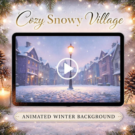 Snowy European Village Loop | Animated Background, Seamless Loop Video | Winter, Christmas, Video Background