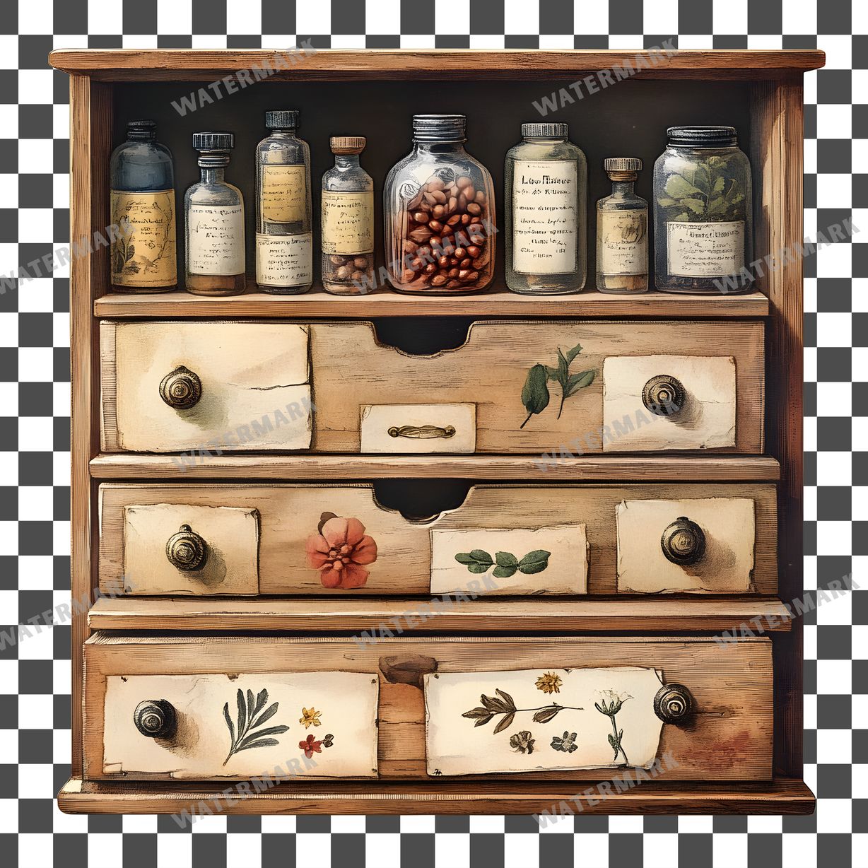Apothecary Vintage Style Clipart Pngs