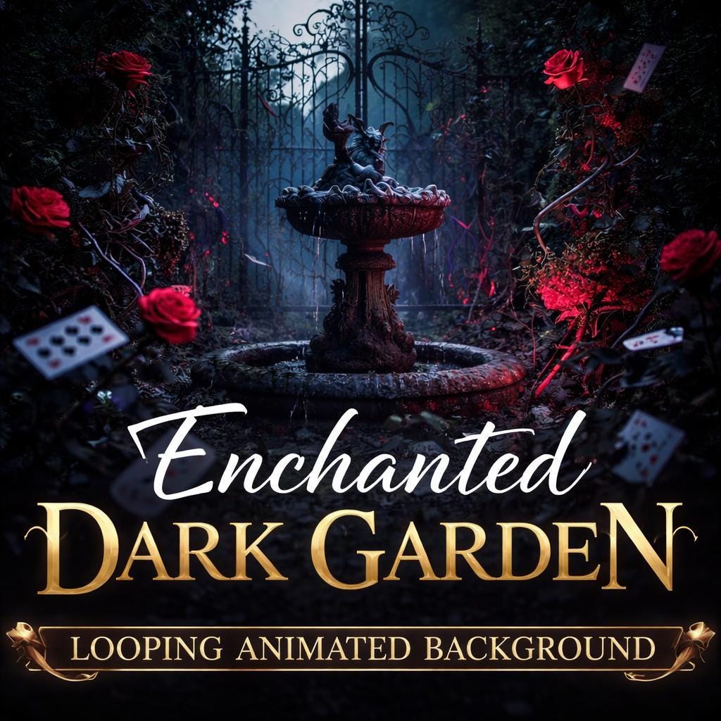 Gothic background dark rose garden loop | Vampire aesthetic nature backdrop | Animated dark video for overlays, streams, reels