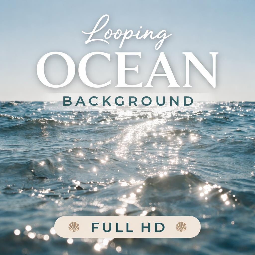 Ocean Waves Looping Video Background | Calming Sea Waves, Animated Background | Seamless Loop for Relaxing Scenes, Streams, VJ