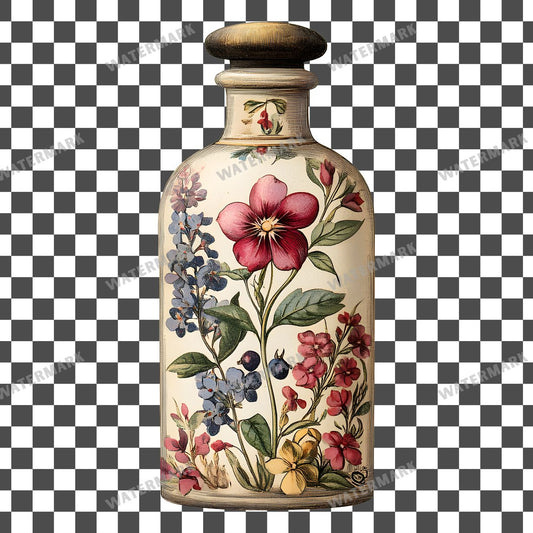 Apothecary Bottles Vintage Style Clipart Pngs