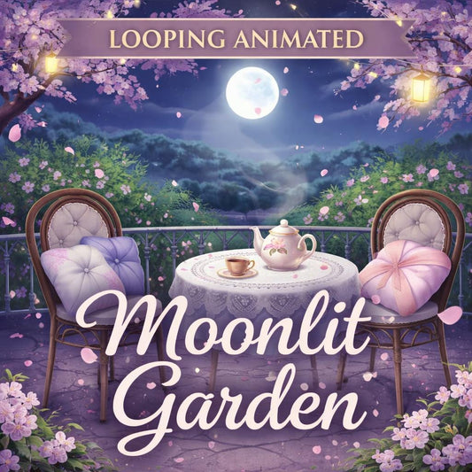 Moonlit Sakura Background | Aesthetic animated loop, cozy ambience | Tea room video, lo-fi study, relaxing screen loop