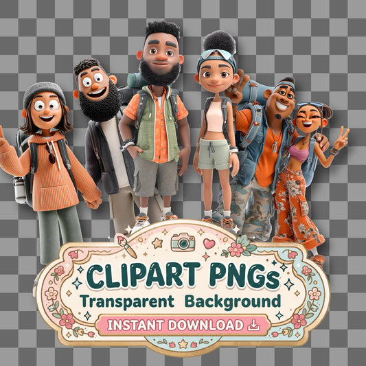 Backpacker Character Clipart Pngs