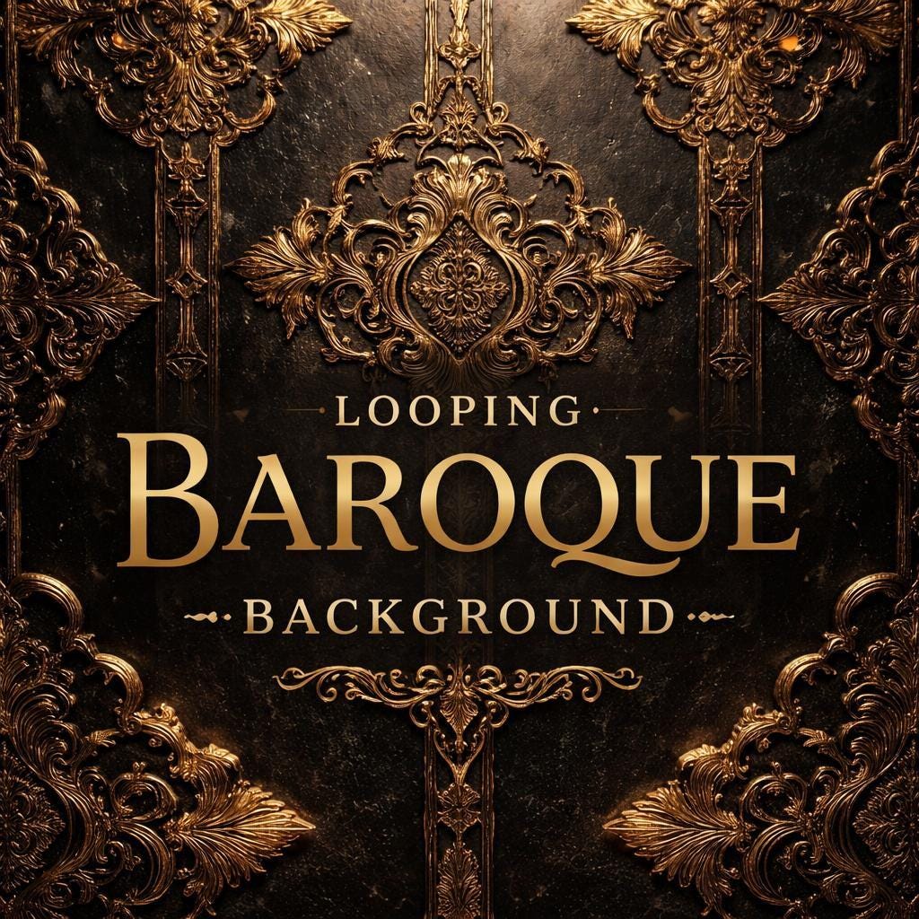 Vintage baroque animated background | Ornamental seamless loop video | Abstract video background for overlays and edits
