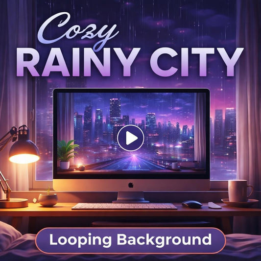 Cyberpunk City Rain Background | Neon cityscape loop, cozy ambience video | Desktop, streaming, sci‑fi scenes
