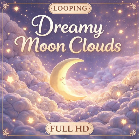 Moon Background Loop | Cute Moon and Stars Animated Backdrop | Night Sky Space Loop Video for Streaming, Overlays, and VJ Sets