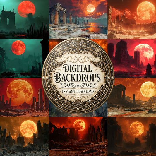 Blood Orange Moon Backdrop Images