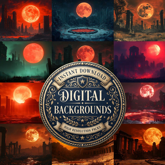 Blood Orange Moon Backdrop Images