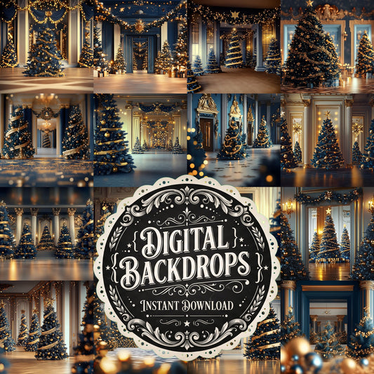 Blue Christmas Backdrop Images