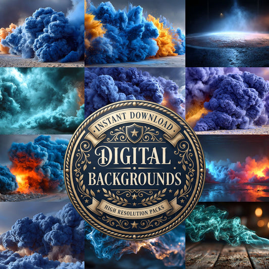 Blue Smoke Action Backdrop Images