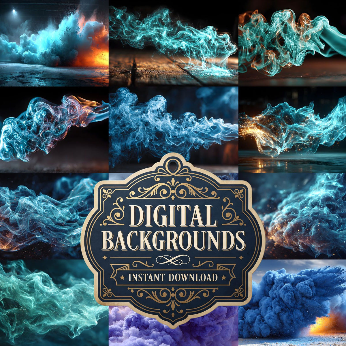 Blue Smoke Backdrop Images
