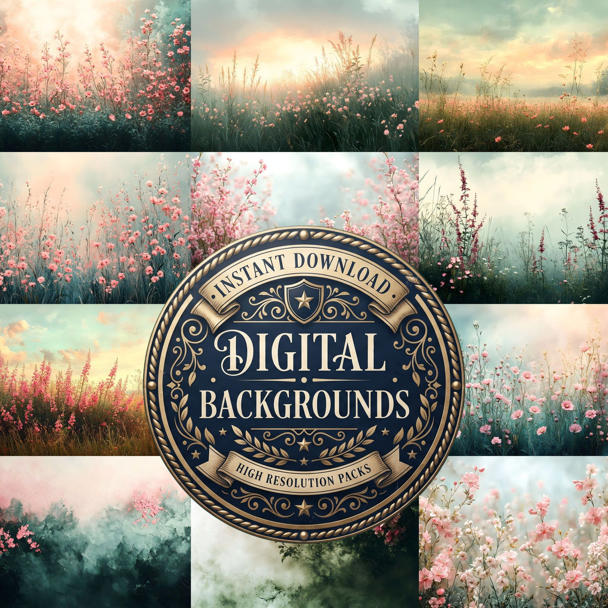 Blush Meadow Backdrop Images