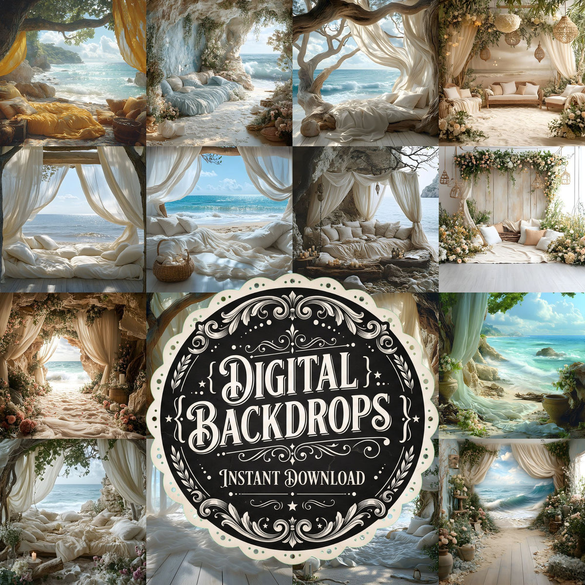 Bohemian Beach Backdrop Images