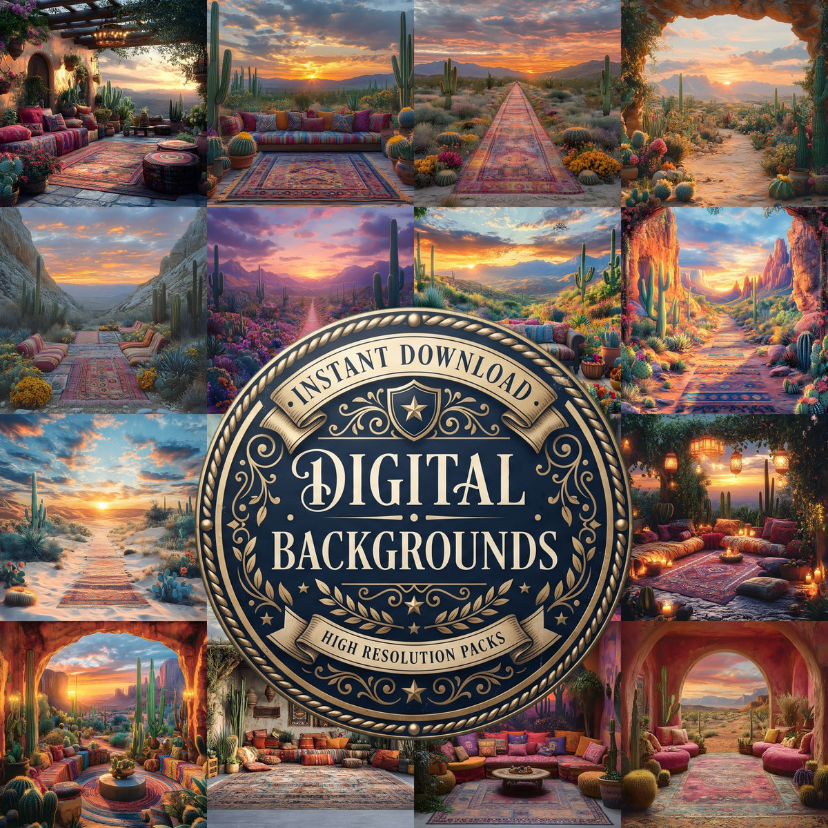 Bohemian Desert Backdrop Images