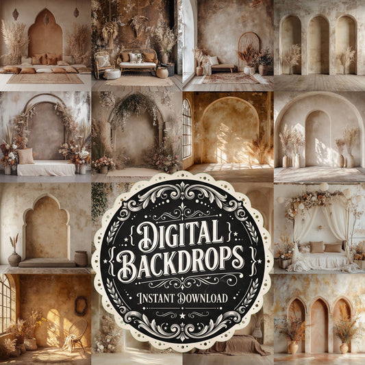 Boho Arches Backdrop Images