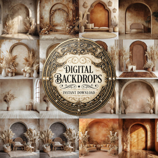 Boho Arches Backdrop Images