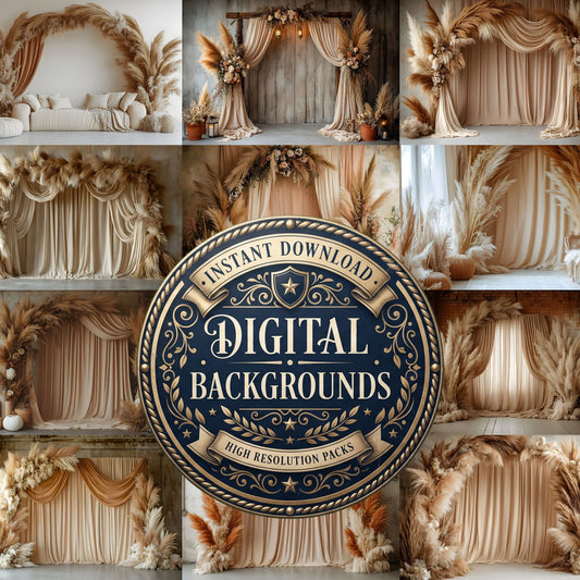 Boho Pampaarch Backdrop Images