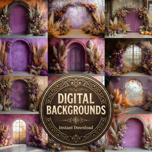 Boho Purple Arch Backdrop Images