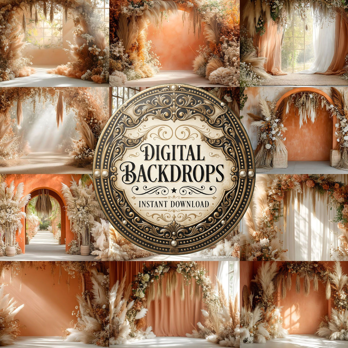 Boho Terracotta Backdrop Images