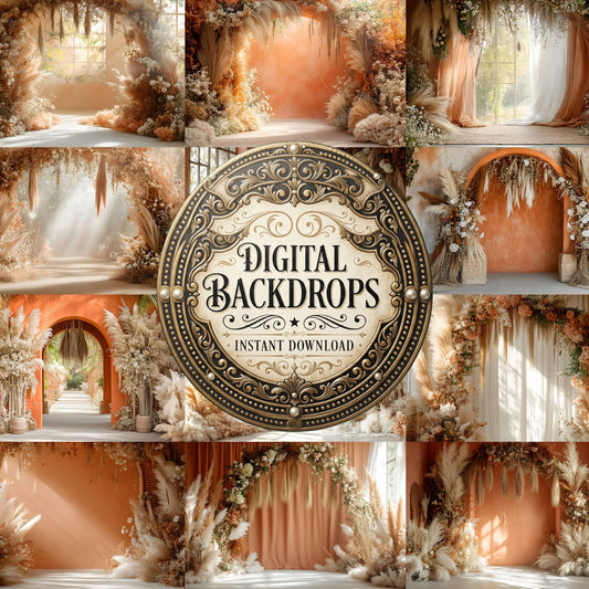 Boho Terracotta Backdrop Images