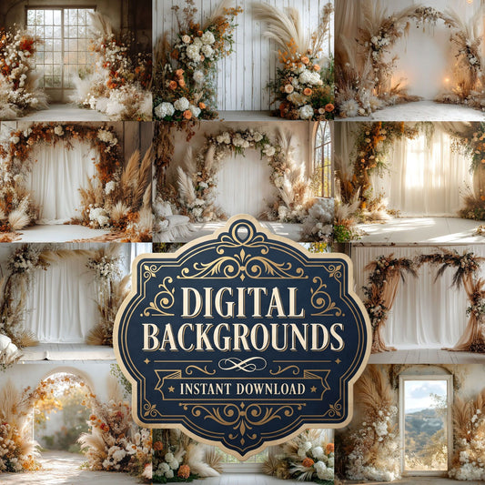 Boho White Arch Backdrop Images