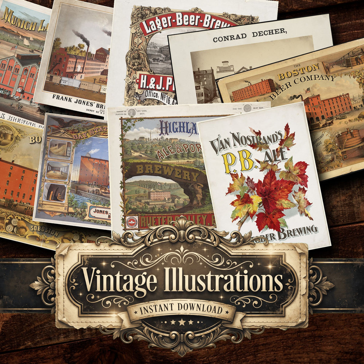 Boston Brewery Vintage Prints