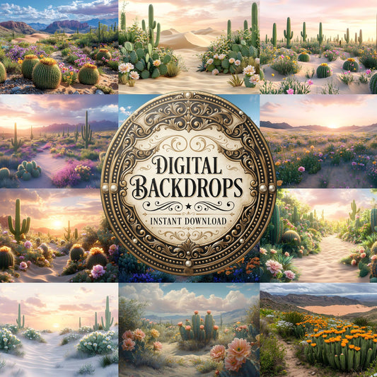 Botanical Desert Oasis Backdrop Images