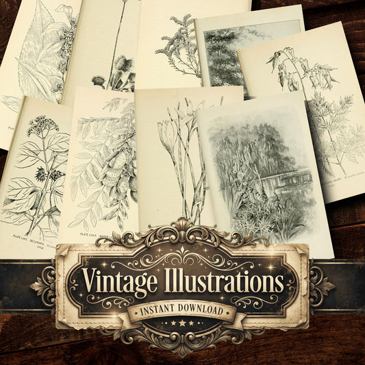 Botanical Sketches Vintage Prints