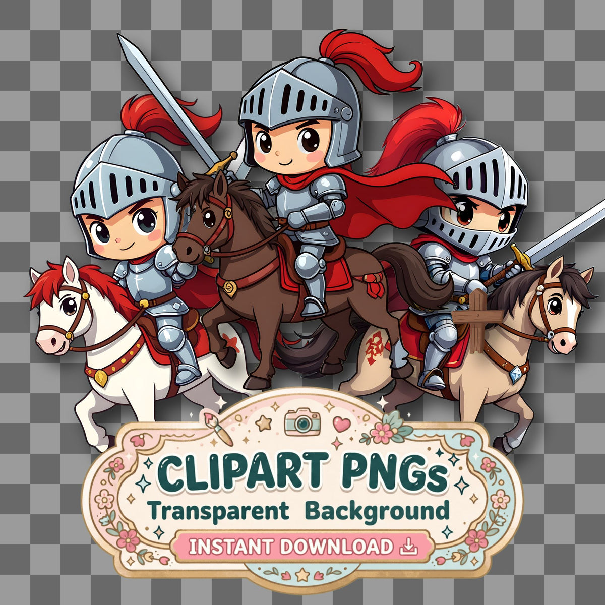 Brave Chibi Knight Clipart Pngs
