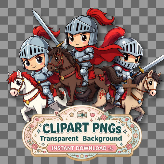 Brave Chibi Knight Clipart Pngs