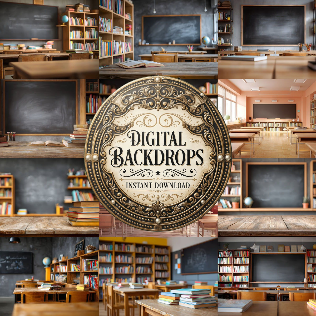 Bright Classroom Interior Backdrop Images