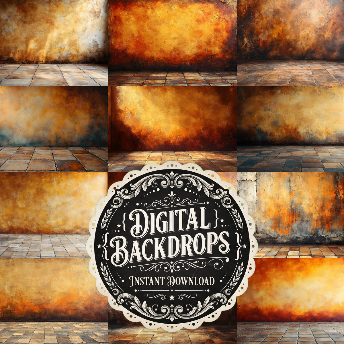 Burnt Amber Wall Backdrop Images