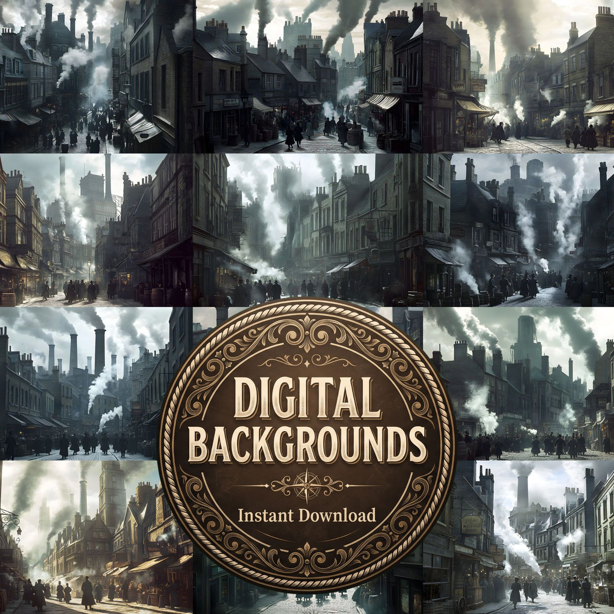 Bustling Dickensstreets Backdrop Images