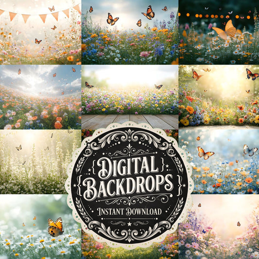 Butterfly Meadow Backdrop Images