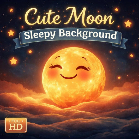 Moon Background Loop | Cute Smiling Moon Night Sky Animation | Space Video, Cloud Loop, Cute Background for Stream, YouTube, Zoom