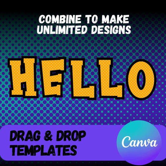 Alphabet Canva Frames - Commercial Use Letters CANVA - Drag and Drop Letters Numbers Frames Alphaset Groovy Alphabet Designs Canva Templates