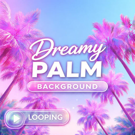 Neon palm tree loop video | Cyberpunk city and nature background | Cozy ambience for streams, reels, and digital displays
