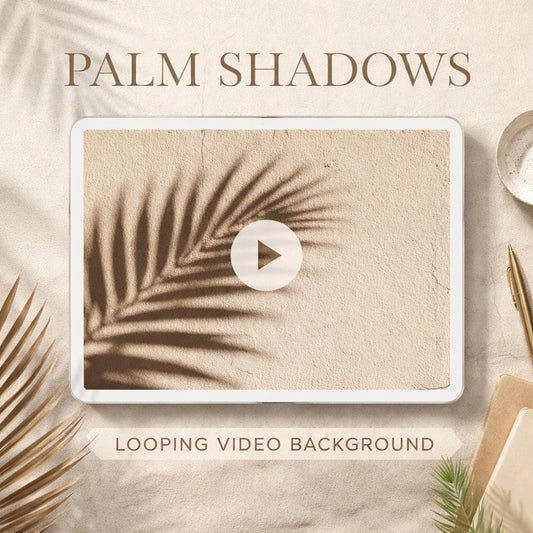 Palm Leaf Shadow Loop Background | Neutral Texture Animated Video, Seamless Loop | Minimal Video Background for Social, Reels, Web