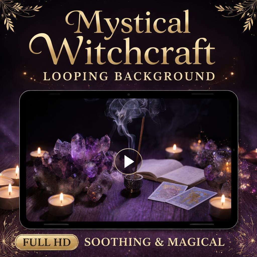 Animated background loop | Tarot crystal incense video | Seamless video background for mystical designs