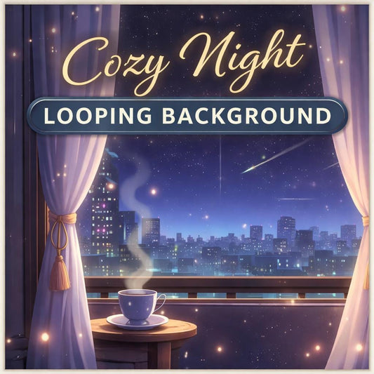 City Night Background Loop | Neon Rain Window, Stars Night Sky, Space City Video | Cozy Lo‑Fi Animated Wallpaper