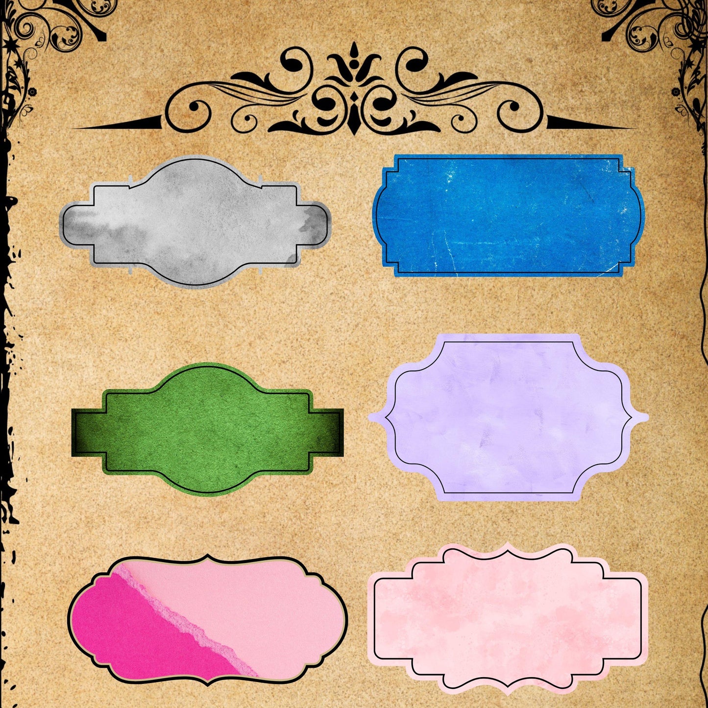 Custom Vintage Label Canva Frames , Drag and Drop, Vintage Canva, Templates, Editable, Canva Templates, Vintage Badge, Custom Labels